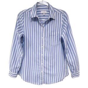 Lucky Brand Blue and White Striped Button-Up Long Sleeve Shirt Size Small